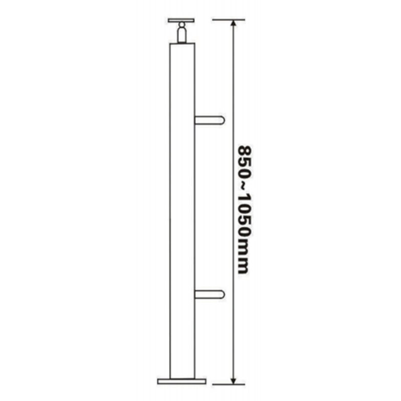 Custom Stainless Steel Handrail Wooden Railing, Stainless Steel Tube Clamped Wood Columns