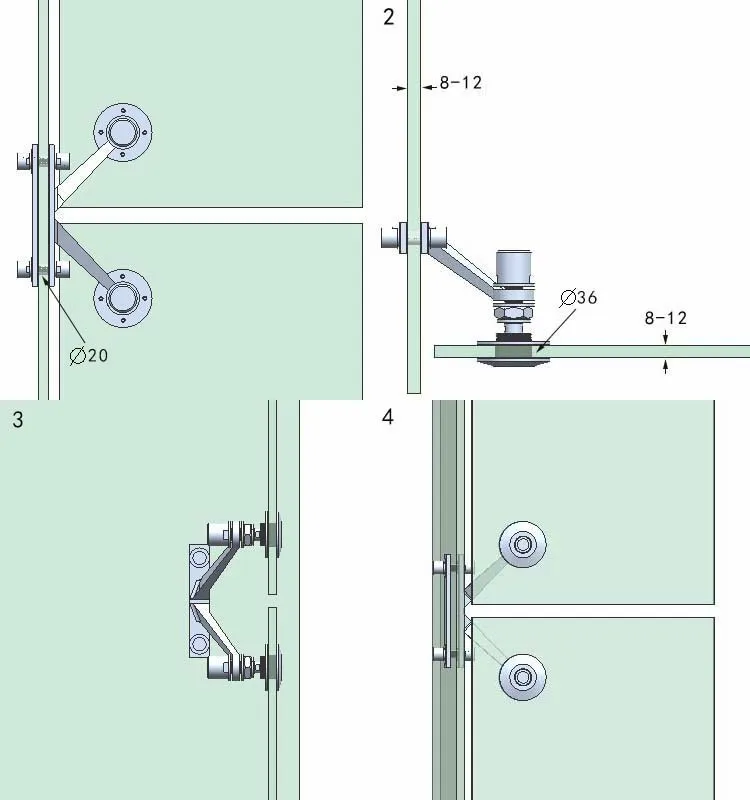 spider glass fitting details