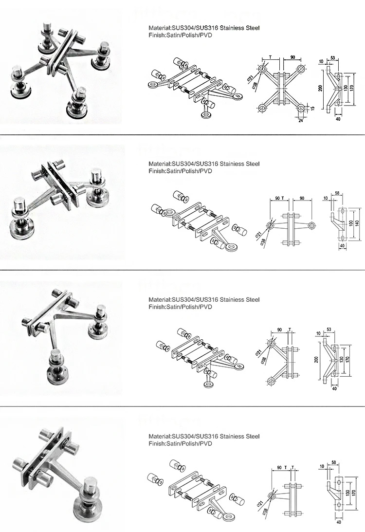 spider glass fitting details