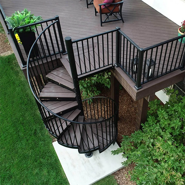 Custom Villa Outdoor Black Stainless Steel Stairs Factory