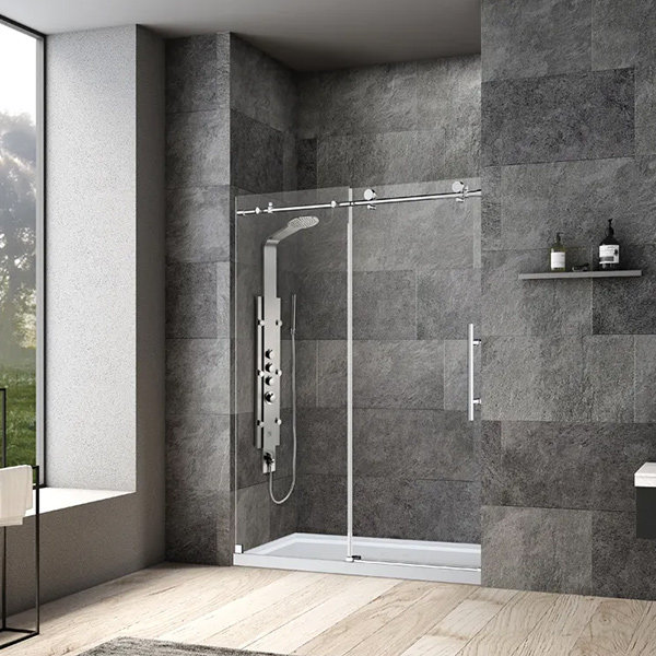 Factory Price Bathroom Clear Tempered Frameless Glass Sliding Door