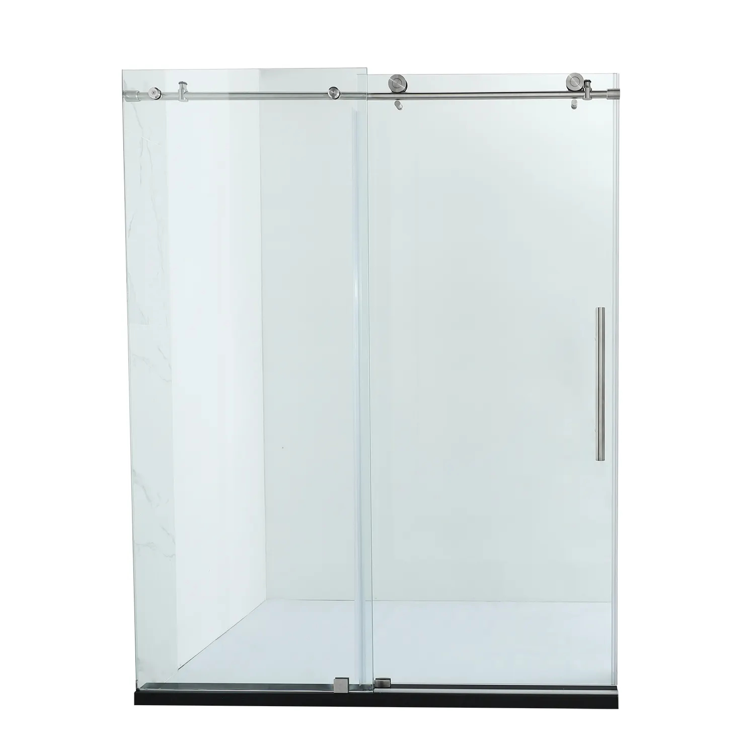 Factory Price Bathroom Clear Tempered Frameless Glass Sliding Door